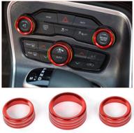 🔴 voodonala air conditioner switch cd button knob for dodge challenger charger chrysler 300 300s 2015-2019, ram 2013-2018 (red aluminum alloy) - enhanced seo logo