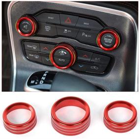 img 4 attached to 🔴 Voodonala Air Conditioner Switch CD Button Knob for Dodge Challenger Charger Chrysler 300 300s 2015-2019, Ram 2013-2018 (Red Aluminum Alloy) - Enhanced SEO