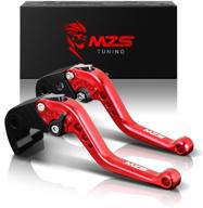 🔧 mzs cnc red clutch brake levers short adjustment compatible with ninja 650r er-6f er-6n 2006-2008, kle650 2006-2008, gpz500s ex500r 1990-2009, w800 w800se 2012-2016, z750s 2006-2008, zx-6 1990-1999, zx9r 1998-1999 logo