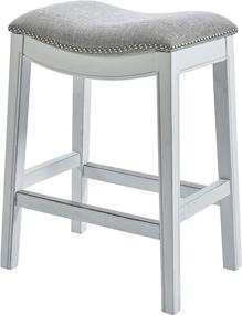 img 2 attached to 🪑 Zoey White Counter Height Bar Stool by NewRidge Home Goods