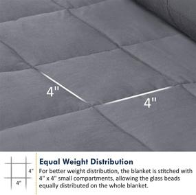 img 1 attached to 🔥 Premium Weighted Blanket for Adults (20 lbs, 60x80 inches, Grey) - Cooling Heavy Blanket for 190-210 lb Adults - 100% Natural Cotton with Premium Glass Beads, Double Stitched Edge