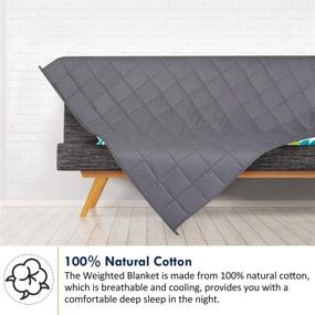 img 2 attached to 🔥 Premium Weighted Blanket for Adults (20 lbs, 60x80 inches, Grey) - Cooling Heavy Blanket for 190-210 lb Adults - 100% Natural Cotton with Premium Glass Beads, Double Stitched Edge