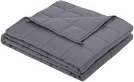 🔥 premium weighted blanket for adults (20 lbs, 60x80 inches, grey) - cooling heavy blanket for 190-210 lb adults - 100% natural cotton with premium glass beads, double stitched edge logo