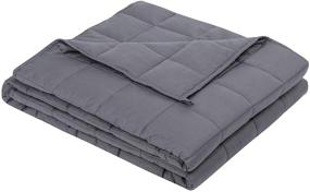 img 4 attached to 🔥 Premium Weighted Blanket for Adults (20 lbs, 60x80 inches, Grey) - Cooling Heavy Blanket for 190-210 lb Adults - 100% Natural Cotton with Premium Glass Beads, Double Stitched Edge