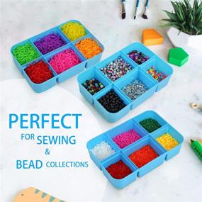 img 3 attached to 🔵 Blue Stackable Storage Container with 2 Trays - Bins & Things Craft Storage - Bead & Art Supply Organizer Box