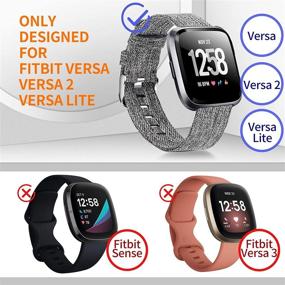 img 2 attached to Breathable Woven Fabric Strap for Fitbit Versa/Fitbit Versa 2/Fitbit Versa Lite - Quick Release, Adjustable Replacement Wristband for Men and Women