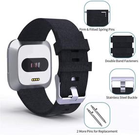 img 1 attached to Breathable Woven Fabric Strap for Fitbit Versa/Fitbit Versa 2/Fitbit Versa Lite - Quick Release, Adjustable Replacement Wristband for Men and Women