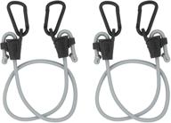 🔗 national hardware n263-081 bungee cords with carabiner 2 pack: adjustable length tie down straps for car hooks, truck accessories, and garage organization - black logo