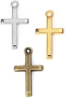 🔒 jgfinds cross crucifix charm pendants - 150 pack (antiqued silver/bronze/gold tone) - diy jewelry making supplies logo