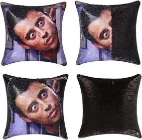 img 4 attached to 🔮 Mesmerizing Magic: JASen Friends Joey Tribbiani Sequin Pillow Cover - Color Changing Mermaid Pillowcase - Custom Gift for Her/Him