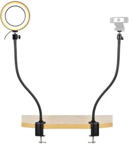 img 4 attached to Enhance Your Video Quality with the Webcam Streaming Light and Stand Kit for Logitech C920s, C930e, and More – Featuring Dual 25 inch Arm Stand".