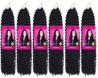 6-pack passion twist hair 18 inch bohemian crochet braids for passion twist hair extensions water wave synthetic crochet hair 22 strands/pack (18" 6pcs, 1b) logo