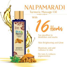 img 3 attached to 🌿 Turmeric and 16 Ayurvedic Herbs Skin Brightening Oil: Blue Nectar Nalpamaradi Tailam for Radiance and Glow