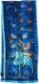 img 2 attached to 💜 Indigo Cats with Sequins Laurel Burch Scarves