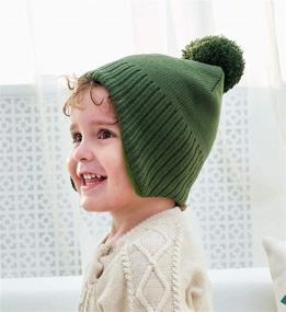 img 2 attached to 🧸 Warm and Cozy: Home Prefer Toddler Boys Girls Earflap Fleece Knit Beanie – The Perfect Winter Hat for Kids