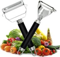 🔪 fyd peeler set: dual julienne and vegetable peelers - comfortable handle, ultra sharp stainless steel blades - the perfect kitchen peeler set for creating delightful meals logo