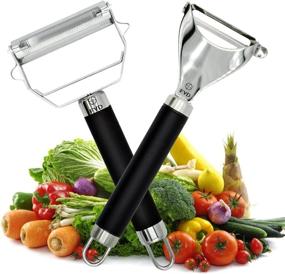 img 4 attached to 🔪 FYD Peeler Set: Dual Julienne and Vegetable Peelers - Comfortable Handle, Ultra Sharp Stainless Steel Blades - The Perfect Kitchen Peeler Set for Creating Delightful Meals