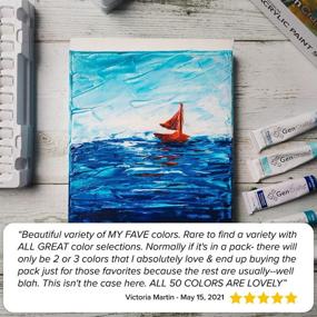 img 1 attached to 🎨 GenCrafts Acrylic Paint Set - 50 Vibrant Colors - 22ml/0.74oz - Non-Toxic Pigment Paints for Canvas, Fabric, Wood, Crafts, and More - Premium Quality