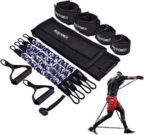 img 4 attached to 💪 BQYPOWER Resistance Bands Set for Strength Training - 12PCS Exercise Bands with Door Anchor, Handles, and Ankle Straps