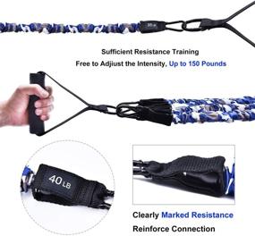 img 2 attached to 💪 BQYPOWER Resistance Bands Set for Strength Training - 12PCS Exercise Bands with Door Anchor, Handles, and Ankle Straps