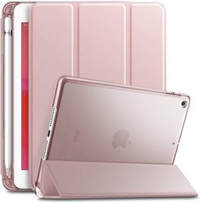 img 4 attached to 📱 Infiland iPad Mini 5 2019 Case with Pencil Holder: Ultra Slim, Lightweight Stand Case with Translucent Frosted Back, Rose-Gold - Ideal for iPad Mini 5th Gen 7.9-inch 2019 Release