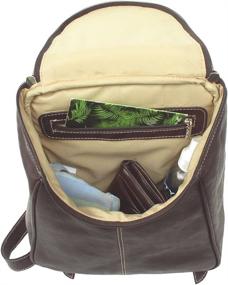 img 1 attached to 🎒 Piel Leather U-Zip Backpack in Chocolate Brown