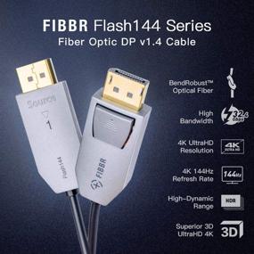 img 3 attached to FIBBR Fiber Optic DisplayPort Cable - High-Speed Optical DP to DP Cable | Supports 32.4 Gbps | 8K@60Hz & 4K@144Hz | 6.6ft Length