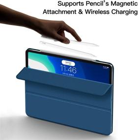 img 1 attached to 🔵 GUDOU Ultra-Slim Navy Blue Magnetic Smart Case- Compatible with iPad Air 4th 10.9", Convenient Magnetic Attachment, Pencil 2 Pairing/Charging, Trifold Stand Case