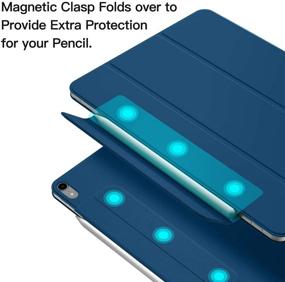 img 3 attached to 🔵 GUDOU Ultra-Slim Navy Blue Magnetic Smart Case- Compatible with iPad Air 4th 10.9", Convenient Magnetic Attachment, Pencil 2 Pairing/Charging, Trifold Stand Case