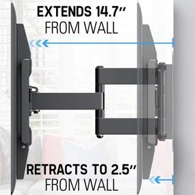 img 2 attached to 📺 Full Motion TV Wall Mount for 42-70 inch Flat Screen TVs Up to 100 lbs, Swivel Articulating 6 Arms, Fits 12-16” Wood Studs, Max VESA 600x400mm - Mounting Dream TV Mount