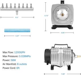 img 1 attached to AquaMiracle Aquarium Air Pump - Versatile Bubbler Pond Aerator for Fish Tank Hydroponic Systems - Available in 600/1000/1200/1400/1750GPH