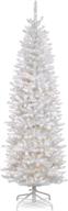 🌲 7-foot national tree company artificial slim kingswood fir christmas tree, pre-lit white, with stand and white lights логотип