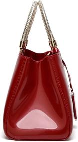img 2 attached to 👜 Glamorous Faux Patent Leather Structured Shoulder Handbag – Ideal for Women's Evening Parties and Events