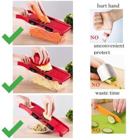 img 1 attached to 🔪 VARIPOWDER 8-in-1 Mandoline Slicer: Ultimate Vegetable Spiralizer and Multipurpose Kitchen Tool - Red