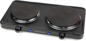 img 4 attached to 🔥 HomeCraft HCDB15BK: Convenient Portable Countertop Double Burner Hot Plate Electric Cooktop with Adjustable Temperature Control in Black - 1500-Watts Power