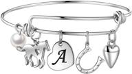 horse bracelet: engraved initial charm jewelry for girls, women, and horse lovers - anoup horse gifts logo