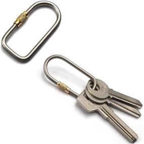 img 2 attached to 🔑 2-Pack Eforlike Titanium Alloy U-shaped Key Chain Rings Buckles - Innovative Design