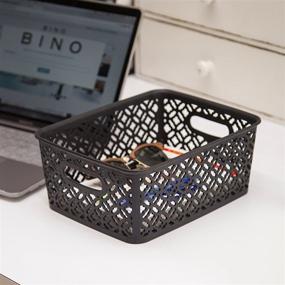 img 2 attached to 📦 Medium Black BINO Woven Plastic Storage Basket