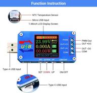 🔋 модуль источника питания buck-boost с usb-вольтметром и тестером: 5v многоразовый измеритель с жк-вольтметром, амперметром, тестером емкости батареи, тестером питания, дисплеем температуры и генератором шим. логотип