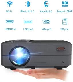 img 4 attached to Portable Projector Bluetooth Projectors Wireless