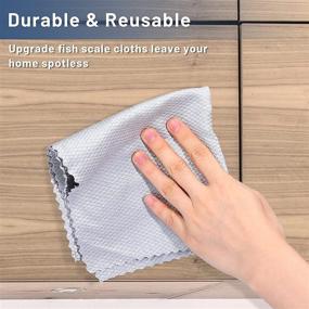 img 1 attached to 🧻 Nanoscale Fish Scale Microfiber Cleaning Cloth - 8 Pack, Lint Free Easycleanco Cloth, Highly Absorbent Streak-Free Reusable Cloths for Glass, Car, Windows, Mirrors, Dishes