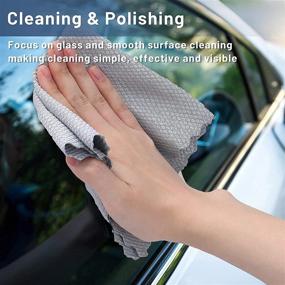 img 2 attached to 🧻 Nanoscale Fish Scale Microfiber Cleaning Cloth - 8 Pack, Lint Free Easycleanco Cloth, Highly Absorbent Streak-Free Reusable Cloths for Glass, Car, Windows, Mirrors, Dishes