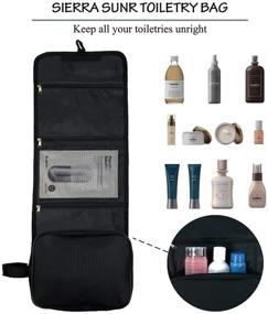 img 2 attached to 💼 TSA Approved Hanging Toiletry Bag for Men and Women - Shaving Kit and Toiletries Organizer with 4 Large Compartments for Bathroom Shower Accessories - Portable Full Sized Container, Black