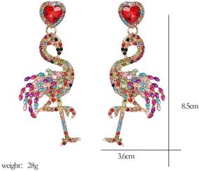 img 3 attached to Flamingo Flamingos Statement Rhinestone Earrings: Vibrant Girls' Jewelry