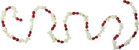 img 1 attached to 🌲 Napco 6.5' Unlit Artificial Popcorn and Red Cranberry Christmas Garland - Festive Holiday Decor