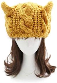 img 2 attached to 🐱 Warm and Stylish Wool Knitted CAT Kitty Ears Women Lady Girl Headwear for Christmas - umbresen