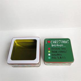 img 2 attached to 2-Pack Christmas Cookie Tins with Lids for Gift Giving - Empty Candy & Snack Containers - Holiday Party Favors - Nesting Boxes with Cute Ornamental Design