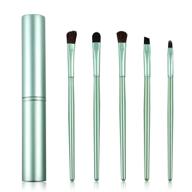 💄 5pcs makeup brushes set, premium synthetic soft bristles cosmetic brush kit with portable eye brushes, eye makeup brush, eyeliner brush, and angled brush for women & girls (green) logo