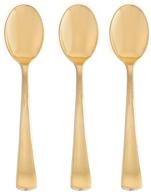 🍽️ party bargains 120-pack disposable silverware flatware plastic spoons – durable & elegant polished gold cutlery logo