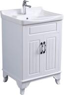 🚽 renovators supply manufacturing - adeline white wooden cabinet vanity sink 24.25" w - large free standing bathroom sink combo with cabinet, basin sink, overflow, drain, backsplash, and hardware logo